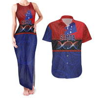 Personalised Samoan DNA-Proud of Samoa Couples Matching Tank Maxi Dress and Hawaiian Shirt Polynesian Patterns LT03 Multicolor - Polynesian Pride