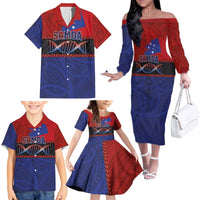 Personalised Samoan DNA-Proud of Samoa Family Matching Off The Shoulder Long Sleeve Dress and Hawaiian Shirt Polynesian Patterns LT03 - Polynesian Pride