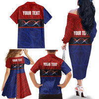 Personalised Samoan DNA-Proud of Samoa Family Matching Off The Shoulder Long Sleeve Dress and Hawaiian Shirt Polynesian Patterns LT03 - Polynesian Pride