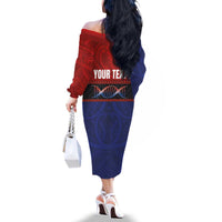 Personalised Samoan DNA-Proud of Samoa Family Matching Off The Shoulder Long Sleeve Dress and Hawaiian Shirt Polynesian Patterns LT03 - Polynesian Pride