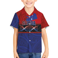 Personalised Samoan DNA-Proud of Samoa Family Matching Off The Shoulder Long Sleeve Dress and Hawaiian Shirt Polynesian Patterns LT03 Son's Shirt Multicolor - Polynesian Pride