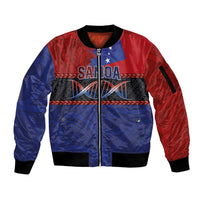 Personalised Samoan DNA-Proud of Samoa Sleeve Zip Bomber Jacket Polynesian Patterns - Polynesian Pride