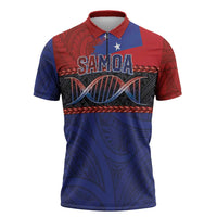 Personalised Samoan DNA-Proud of Samoa Zipper Polo Shirt Polynesian Patterns LT03 Multicolor - Polynesian Pride