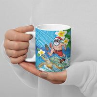 Polynesian Merry Christmas Ceramic Mug Funny Santa with Sea Turtle Beach Plumeria - Polynesian Pride