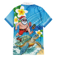 Polynesian Merry Christmas Family Matching Summer Maxi Dress and Hawaiian Shirt Funny Santa with Sea Turtle Beach Plumeria - Polynesian Pride