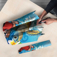 Polynesian Merry Christmas Umbrella Funny Santa with Sea Turtle Beach Plumeria - Polynesian Pride