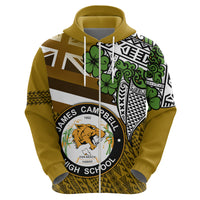 Hawaii James Campbell High School Hoodie Kakau Pattern Gold Color Version LT03 - Polynesian Pride