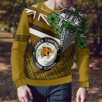 Hawaii James Campbell High School Ugly Christmas Sweater Kakau Pattern Gold Color Version LT03 - Polynesian Pride
