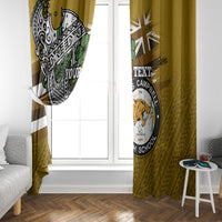 Hawaii James Campbell High School Window Curtain Kakau Pattern Gold Color Version LT03 - Polynesian Pride