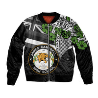 Hawaii James Campbell High School Bomber Jacket Kakau Pattern Black Version LT03 Unisex Black - Polynesian Pride