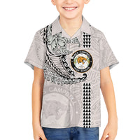 Custom Hawaii James Campbell High School Kid Hawaiian Shirt Tribal Kakau Pattern LT03 Kid White - Polynesian Pride