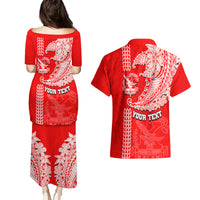Hawaii Kalani High School Couples Matching Puletasi Dress and Hawaiian Shirt Tribal Kakau Pattern LT03 - Polynesian Pride