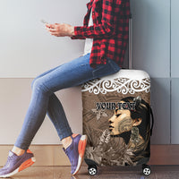 Custom New Zealand Womens Day Luggage Cover Traditional Maori Woman Polynesian Pattern Brown Color LT03 - Polynesian Pride