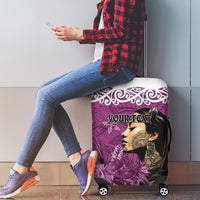 Custom New Zealand Womens Day Luggage Cover Traditional Maori Woman Polynesian Pattern Pink Color LT03 - Polynesian Pride