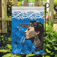 Custom New Zealand Womens Day Garden Flag Traditional Maori Woman Polynesian Pattern Blue Color LT03 Garden Flag Blue - Polynesian Pride