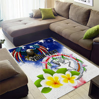 Custom Northern Mariana Islands Commonwealth Covenant Day Area Rug Plumeria Flower Splash Style LT03 - Polynesian Pride