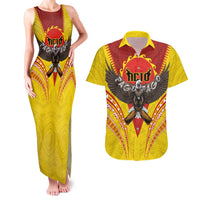 American Samoa Fautasi Race Couples Matching Tank Maxi Dress and Hawaiian Shirt Pago Pago-Aeto Samoan Tattoo and Eagle