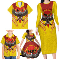 American Samoa Fautasi Race Family Matching Long Sleeve Bodycon Dress and Hawaiian Shirt Pago Pago-Aeto Samoan Tattoo and Eagle
