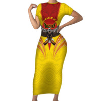 American Samoa Fautasi Race Family Matching Short Sleeve Bodycon Dress and Hawaiian Shirt Pago Pago-Aeto Samoan Tattoo and Eagle
