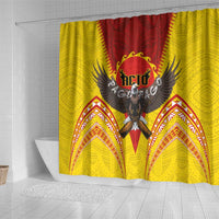 American Samoa Fautasi Race Shower Curtain Pago Pago-Aeto Samoan Tattoo and Eagle