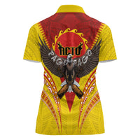American Samoa Fautasi Race Women Polo Shirt Pago Pago-Aeto Samoan Tattoo and Eagle LT03 - Polynesian Pride