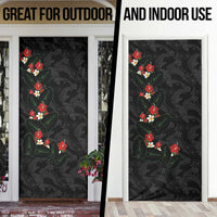 Hawaiian Taro Leaves-Hibiscus and Plumeria Door Cover Floral Tribal Tattoo Motif