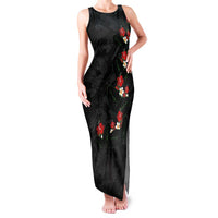 Hawaiian Taro Leaves-Hibiscus and Plumeria Family Matching Tank Maxi Dress and Hawaiian Shirt Floral Tribal Tattoo Motif