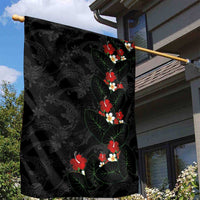 Hawaiian Taro Leaves-Hibiscus and Plumeria Garden Flag Floral Tribal Tattoo Motif