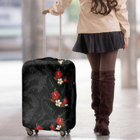 Hawaiian Taro Leaves-Hibiscus and Plumeria Luggage Cover Floral Tribal Tattoo Motif