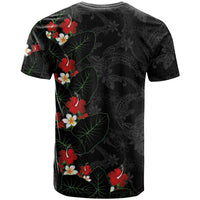 Hawaiian Taro Leaves-Hibiscus and Plumeria T Shirt Floral Tribal Tattoo Motif