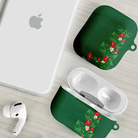 Hawaiian Taro Leaves-Hibiscus and Plumeria AirPods Case Polynesian Art-Kakau Tattoo Green