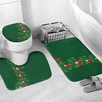 Hawaiian Taro Leaves-Hibiscus and Plumeria Bathroom Set Polynesian Art-Kakau Tattoo Green