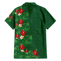Hawaiian Taro Leaves-Hibiscus and Plumeria Family Matching Puletasi and Hawaiian Shirt Polynesian Art-Kakau Tattoo Green LT03 - Polynesian Pride