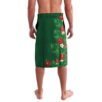 Hawaiian Taro Leaves-Hibiscus and Plumeria Lavalava Polynesian Art-Kakau Tattoo Green