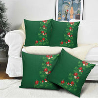 Hawaiian Taro Leaves-Hibiscus and Plumeria Pillow Cover Polynesian Art-Kakau Tattoo Green