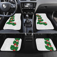 Hawaiian Taro Leaves-Hibiscus and Plumeria Car Mats Polynesian Art-Kakau Tattoo White
