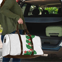 Hawaiian Taro Leaves-Hibiscus and Plumeria Travel Bag Polynesian Art-Kakau Tattoo White
