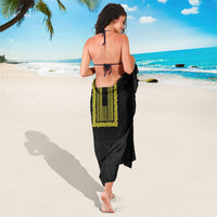 Philippines Polynesian Jasmine Pattern Sarong With Barong Tagalog Black Style