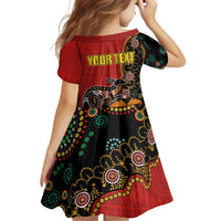 Personalised Papua New Guinea and Australia Together Family Matching Long Sleeve Bodycon Dress and Hawaiian Shirt Bird-of-paradise and Kangaroo with Aboriginal Pattern