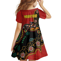 Personalised Papua New Guinea and Australia Together Family Matching Off Shoulder Maxi Dress and Hawaiian Shirt Bird-of-paradise and Kangaroo with Aboriginal Pattern