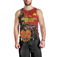Personalised Papua New Guinea and Australia Together Men Tank Top Bird-of-paradise and Kangaroo with Aboriginal Pattern