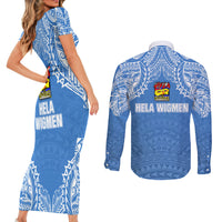 Hela Wigmen Rugby Couples Matching Short Sleeve Bodycon Dress and Long Sleeve Button Shirts Papua New Guinea Polynesian Tattoo LT03 - Polynesian Pride