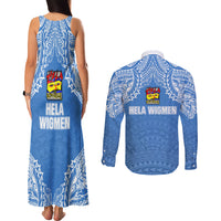 Hela Wigmen Rugby Couples Matching Tank Maxi Dress and Long Sleeve Button Shirts Papua New Guinea Polynesian Tattoo LT03 - Polynesian Pride