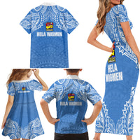 Hela Wigmen Rugby Family Matching Short Sleeve Bodycon Dress and Hawaiian Shirt Papua New Guinea Polynesian Tattoo LT03 - Polynesian Pride