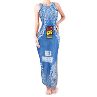 Hela Wigmen Rugby Tank Maxi Dress Papua New Guinea Polynesian Tattoo LT03 Women Blue - Polynesian Pride