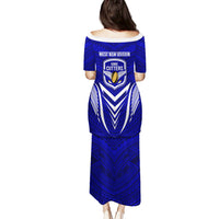 Kimbe Cutters Rugby Puletasi Papua New Guinea Polynesian Tattoo Blue Version LT03 - Polynesian Pride