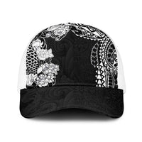 Japanese Irezumi and Hawaiian Polynesian Art Tattoo Baseball Net Cap Black Color LT03 One Size White Black - Polynesian Pride