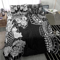 Japanese Irezumi and Hawaiian Polynesian Art Tattoo Bedding Set Black Color - Polynesian Pride