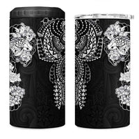 Japanese Irezumi and Hawaiian Polynesian Art Tattoo 4 in 1 Can Cooler Tumbler Black Color - Polynesian Pride