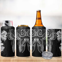 Japanese Irezumi and Hawaiian Polynesian Art Tattoo 4 in 1 Can Cooler Tumbler Black Color - Polynesian Pride